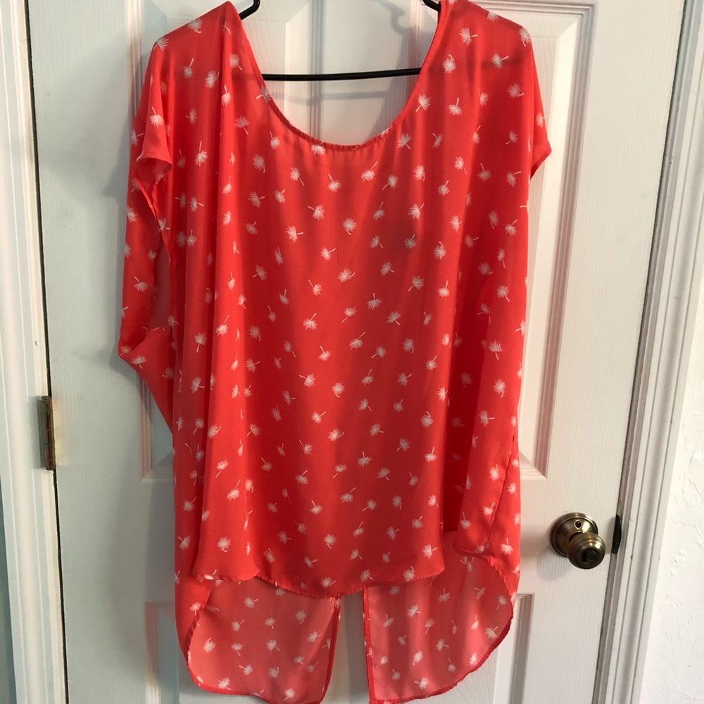 Torrid Orange and white Dandelion asymmetrical top